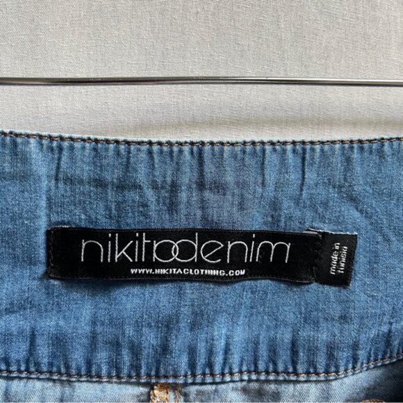Nitika Blue Denim A Line Skirt Sz 31” - Picture 5 of 8